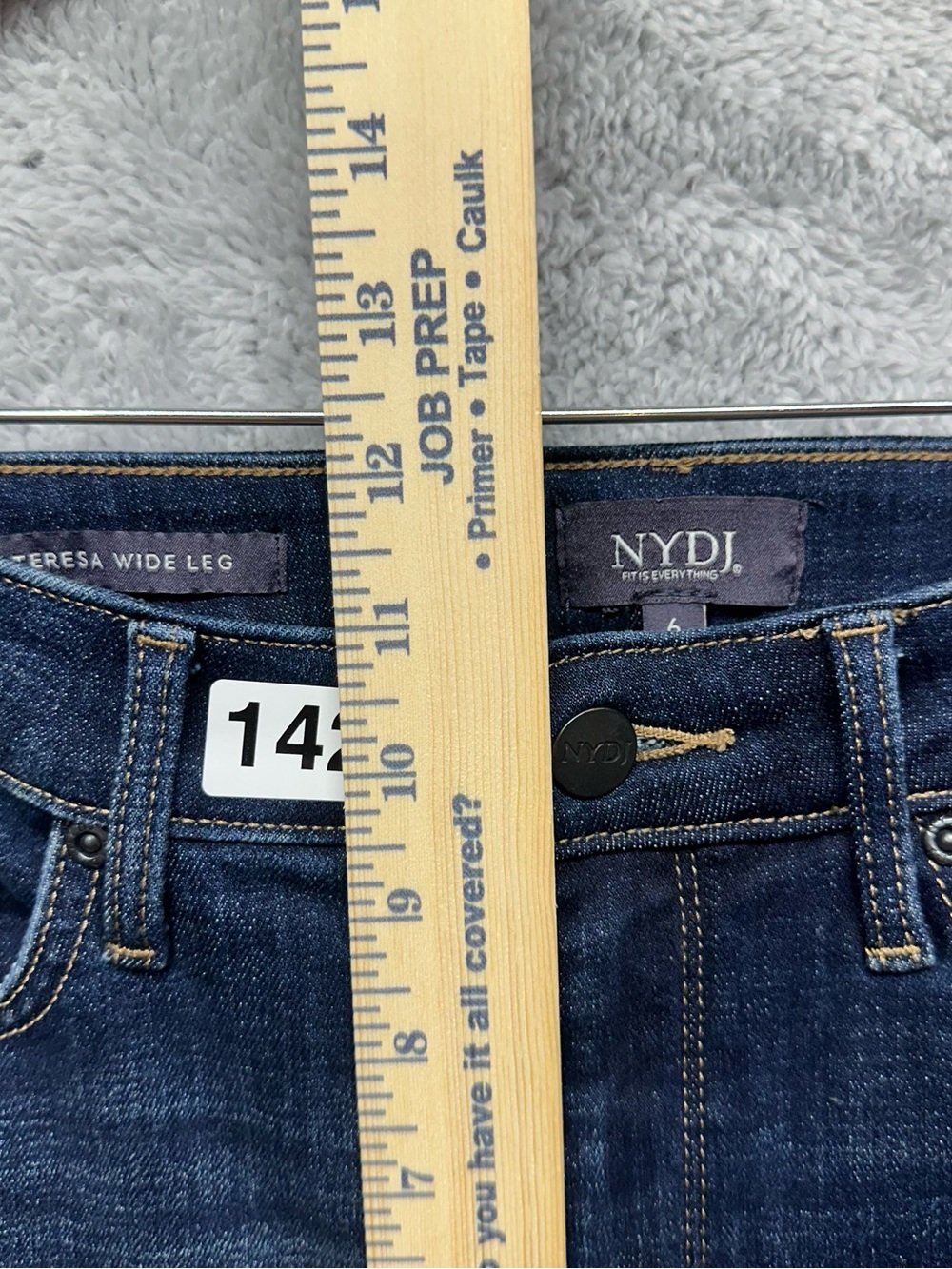 NYDJ Teresa Wide Leg Lift Tuck Crop Jeans Dark Wash Cuffed Hem Size 6 - Picture 10 of 11